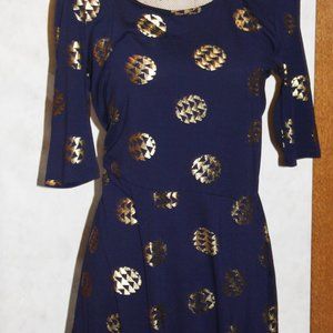 LulaRoe Dress Navy with Gold XLarge New